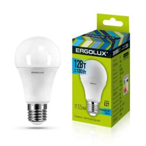 Лампа эл. светод. ЛОН Ergolux LED-А60-12W-E27-3K 12Вт Е27 3000К 42304
