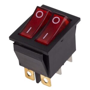 Выключатель клавишн. 250V 15A(6c) ON-OFF черныйй c подсв. ДВОЙНОЙ (RWB512, SC-797 36-2430