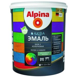 Эмаль ALPINA  AQUA акриловая шелков.матовая База0,9л 21780