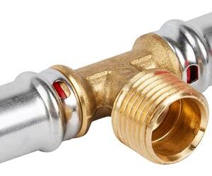Тройник Stout d16х1/2", ВР, латунь
