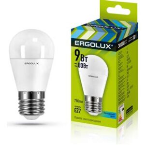 Лампа эл. светод. шар Ergolux LED-G45-9W-E27-4K 9Вт Е27 4500К 49301
