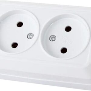 Розетка двойная 2П открытой установки IP20 10А, сл.кость (керамика) ЛАДОГА