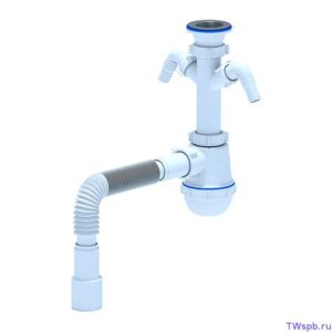 Сифон Ани Грот 1 1/2"х40 с отводом д/ст маш, с г/тр 40*40х50, А1015
