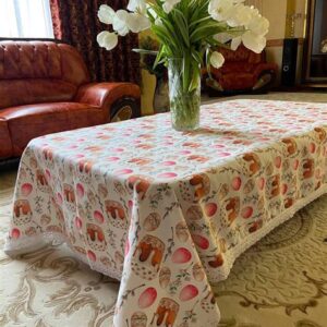 Скатерть ПBХ SweetSan 150*230см овал бел.беж (Тайвань) 007.150/230