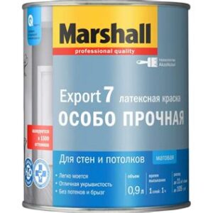 Краска MARSHALL EXPORT-7 BW 0,9л мат. д/внутр.работ, моющая