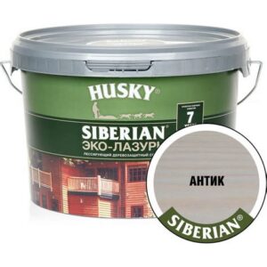 Эко-Лазурь для дерева полуматовая антик HUSKY SIBERIAN 2,5л 25190 13456 DEKART