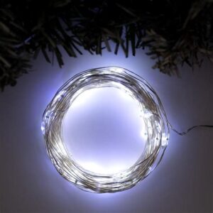 Гирлянда "Нить" 10м роса,серебристая нить 100LED,свечение(в ассорт) 2реж.солнечная батарея 4137020