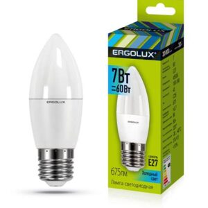 Лампа эл. светод. свеча Ergolux LED-C35-7W-E27-3K 7Вт Е27 3000К 51341