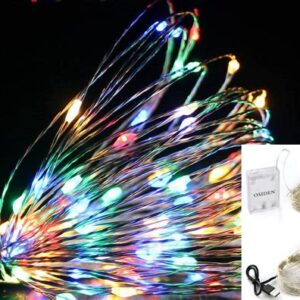 Гирлянда "Нить" 10м роса,IPсеребристая нить 100LED,свечение(в ассорт) 2реж.солнечная батарея 4137018