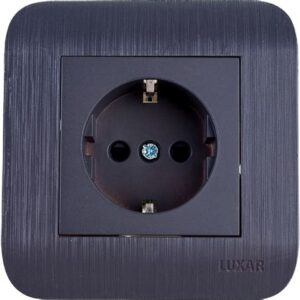 Розетка  LUXAR Deco с/у с з/к Венге с рифлен.рамкой, 250В 16А