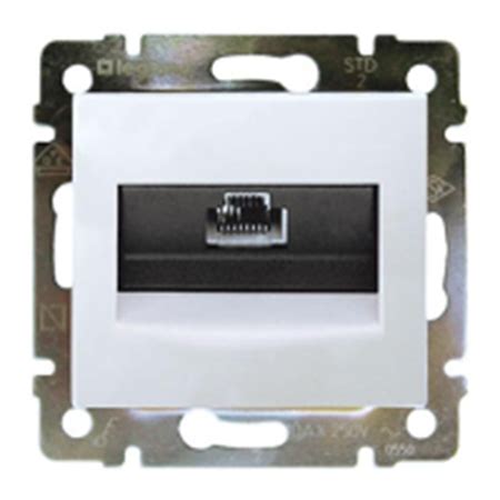 Механизм розетки компьютерной 1-м СП Velena RJ45 на винтах бел. Leg 774238