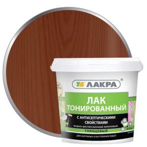 Лак в/д тонированный МАХАГОН 0,9кг ЛАКРА