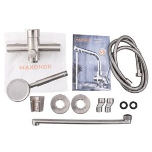 Смеситель д/ванны с длинным изливом сатин MN22801 160204