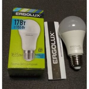 Лампа эл. светод. ЛОН Ergolux LED-А60-17W-E27-4K 17Вт Е27 4500К 49288
