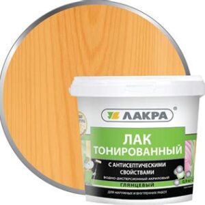 Лак в/д тонированный ОРЕГОН 0,9кг ЛАКРА