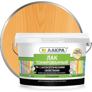Лак в/д тонированный ОРЕГОН 2,5кг ЛАКРА