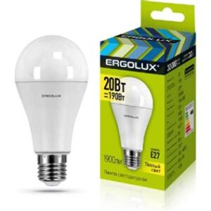 Лампа эл. светод. ЛОН Ergolux LED-А65-20W-E27-3K 20Вт Е27 3000К 49290
