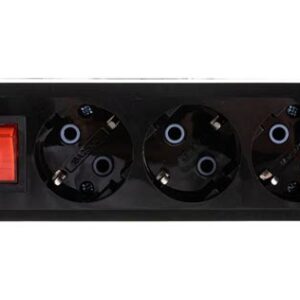 Колодка розеточная 3 гнезда 2П+3 16А 250В черная TDM