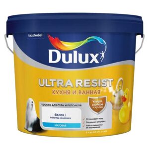 Краска DULUX ULTRA RESIST  Кухня и Ванная, матовая 5л. БАЗА BW 24062 54913