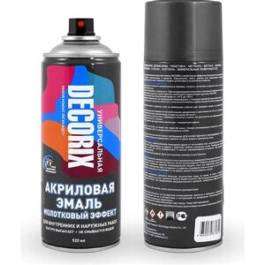 Аэрозольная эмаль молотковый эффект  DECORIX 520,темно-серый 010411 Dekart
