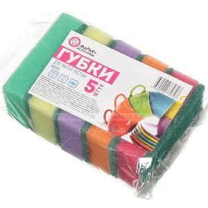 Губка д/посуды Марья Искусница 9х6,5смI 5шт  402024