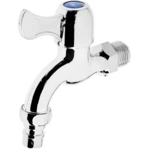 Кран водоразборный ZEIN,с плоской ручкой,РР,кран-букса,хром 5541243