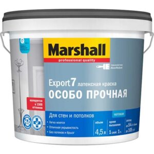 Краска MARSHALL EXPORT-7 BW 4.5л д/внутренниих работ, матовая, моющ. база