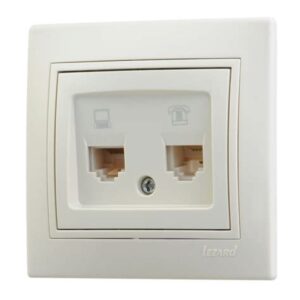 Розетка комп.+телеф. СП Мира RJII/RJ45 крем/крем 701-0303-143