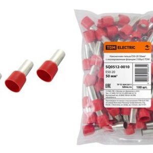 Наконечник-гильза изол.Е50-20 50кв.мм  с изолированным флянцем TDM