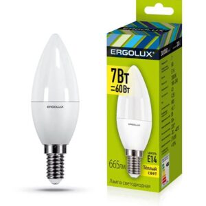 Лампа эл. светод. свеча Ergolux LED-C35-7W-E14-3K 7Вт Е14 3000К 42300