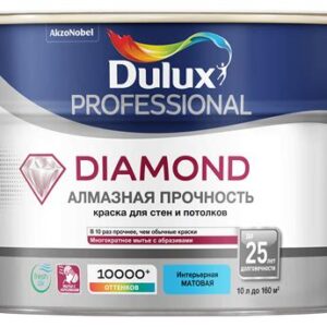 Краска DULUX_Diamond_Matt 0.9л д/потолка и стен, моющаяся,мат. Баз_ВС 20070