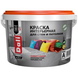 Краска акрил "DALI" интерьерная белоснежная 2,5л РОГНЕДА