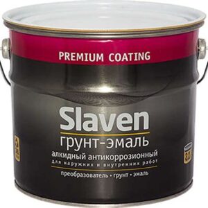 Грунт -эмаль "Slaven" быстро сохн.антикор черный 0,5кг 10577