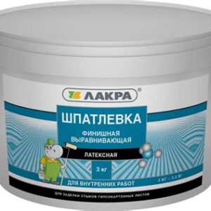 Шпатлевка латекс. финиш. выравнивающая для гипсокарт. 9кг ЛАКРА