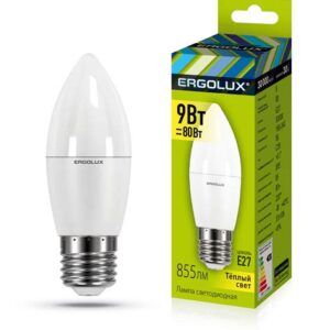 Лампа эл. светод. свеча Ergolux LED-C35-9W-E27-3K 9Вт Е27 3000К