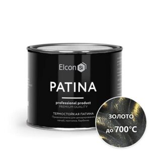 Эмаль Elcon Patina термостойкая золото  0,2кг 461414