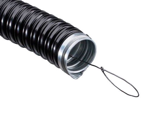 Металлорукав РЗ-ЦПнг 15 с протяжкой, черный (50 м) 28-0115-50