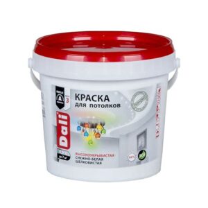 Краска акрил "DALI" для потолков снежно-белая 0,9 л РОГНЕДА