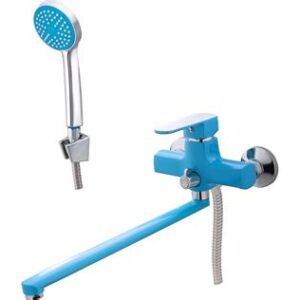 Смеситель д/ванны длинный излив перекл. в корпусе, синий Е22304