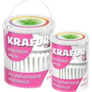 Эмаль акриловая глянец.супербелая 3кг KRAFOR  44982