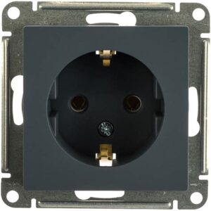 Розетка "ATLASDESIGN" 2-х местн.с заземл.16А, ГРИФЕЛЬ "SCHNEDER" 247113