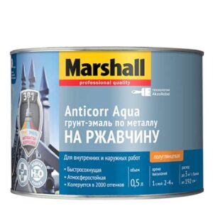 Эмаль MARSHALL ANTICORR AQUA водная п/глянцевая баз BС (0,5л