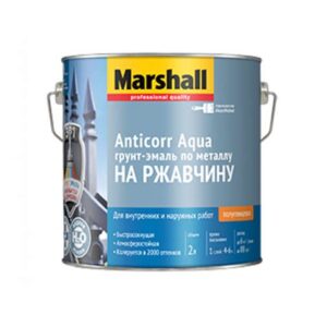Эмаль MARSHALL ANTICORR AQUA водная п/глянцевая баз BW (0,5л)