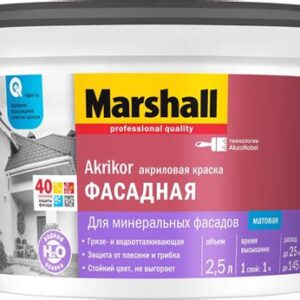 Краска MARSHALL  AKRIKOR BW 2,5л латексная фасадная,база  25851