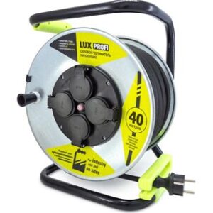 Удлинитель силовой на кат.LUX PROFI К-4-Е40 КГ 3х1,5 40м 16А 4 встр.р. с з/к и крышкой IP44 74140